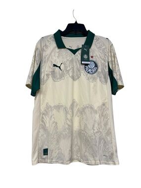 New Puma Palmeiras x Kidsuper Men's 2025 Cream & Green Football Soccer Jersey